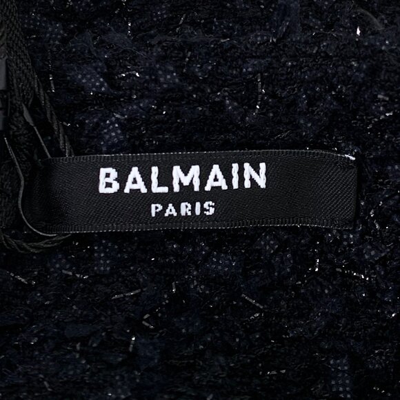 Balmain Black Textured Knit Shorts With Gold Button Detail & Side Zipper Size 34 - Picture 3 of 8